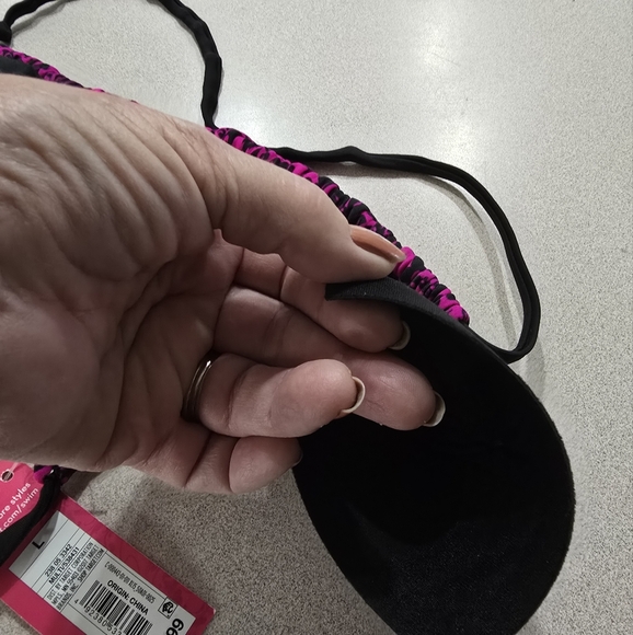 Xhilaration Womens Pink and Black Swimsuit Bikini Top Only Tag Size L - Picture 7 of 9